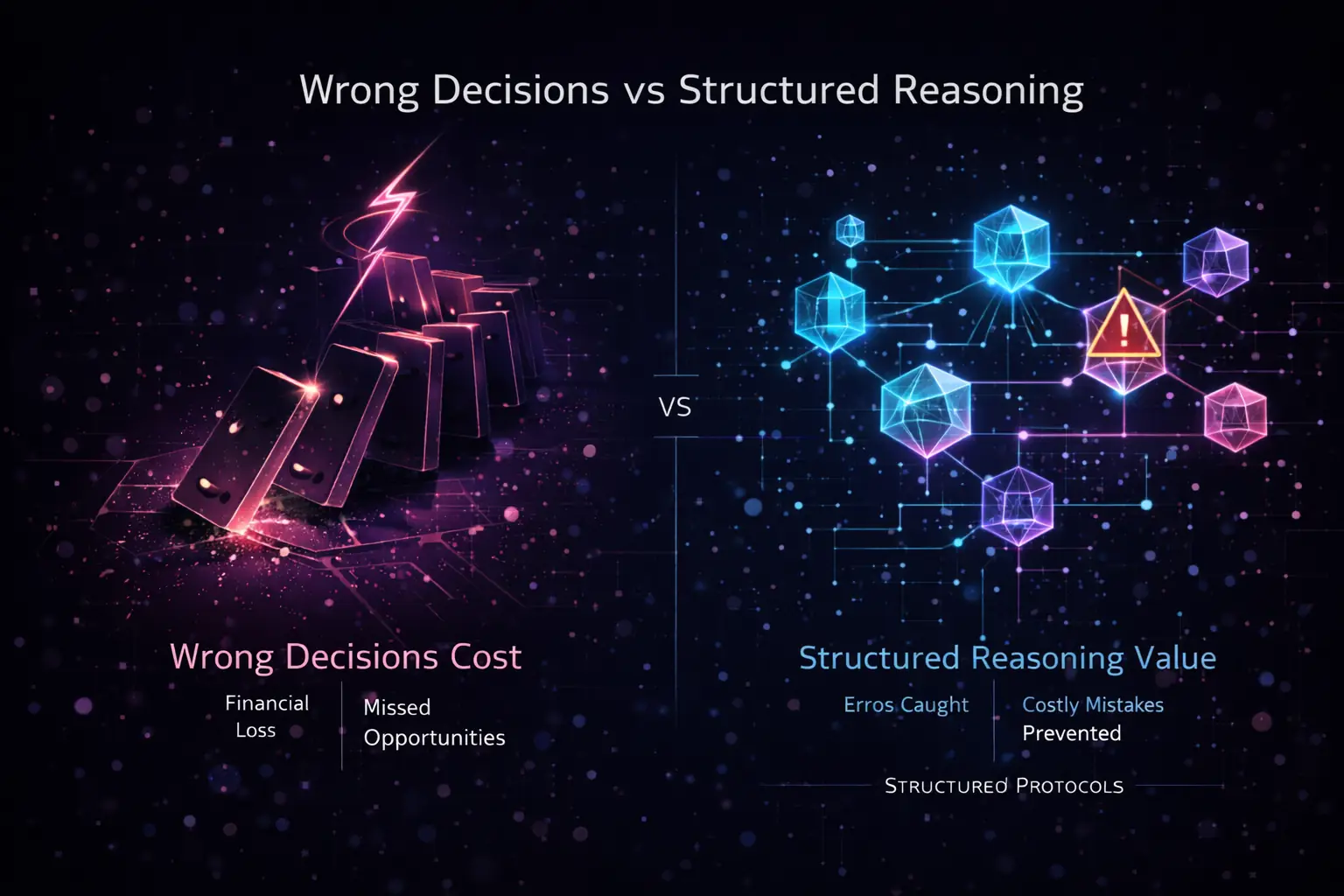 Wrong Decisions vs Structured Reasoning: Financial Loss & Missed Opportunities vs Errors Caught & Costly Mistakes Prevented